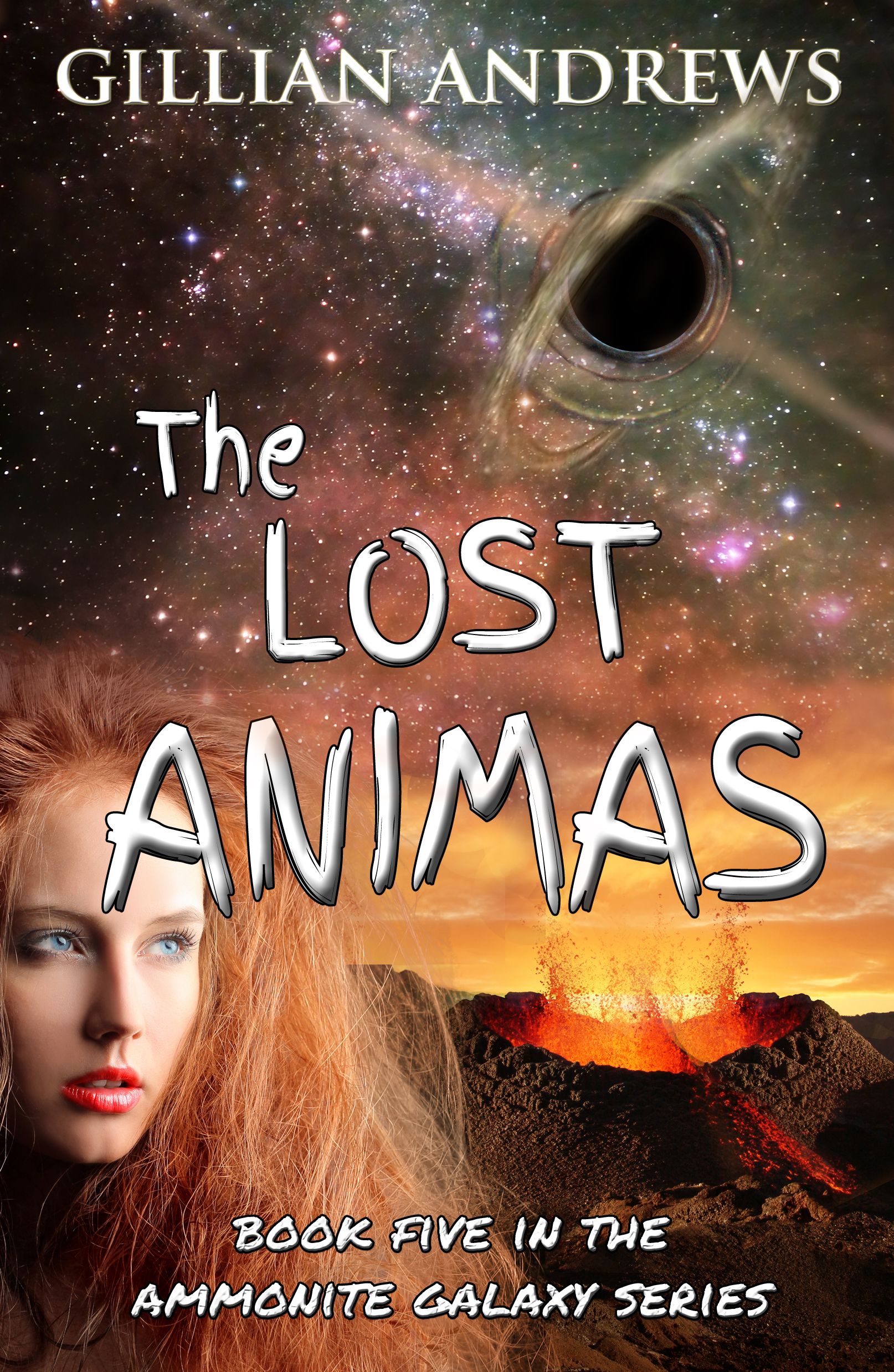 Full cover of The Lost Animas, Fifth book in the Ammonite Galaxy series, showing Grace on Kintara