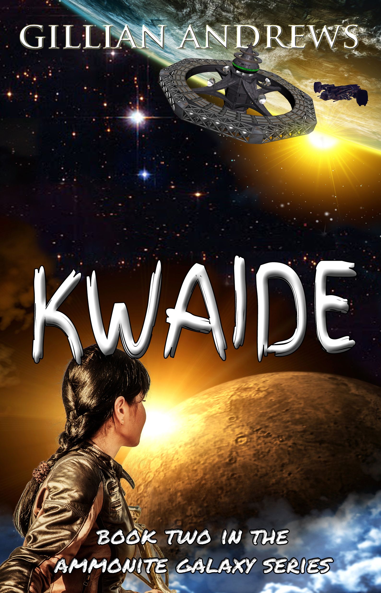 Full cover for Kwaide, Second book in the Ammonite Galaxy series.