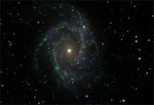A spiral galaxy in outer space