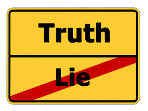 truth, lie, street sign